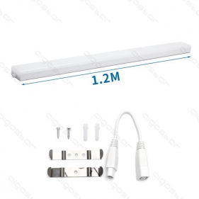 Obrázok pre LED prisadené trubicové svietidlo 24W/2400lm , 1180x70mm , IP20 IK08 , Studená biela s prívodným káblom a vidlicou