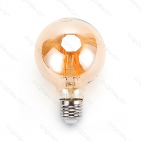 Obrázok pre LED žiarovka E27 8W/650lm , G80 LED vlákno AMBER , Teplá biela