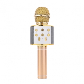 Obrázok pre Multifunkčný bezdrôtový Wireless Karaoke mikrofón, reproduktor / Speaker zlatý