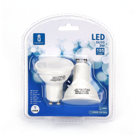Obrázok pre Sada 2ks LED žiarovka GU10 3W/240lm , Studená biela