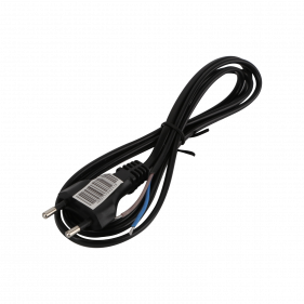 Obrázok pre Prívodný kábel s vidlicou H05VV-F 2x0.75mm² 1,5M, Čierny