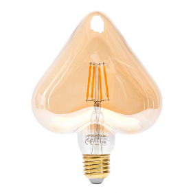 Obrázok pre LED žiarovka E27 4W/320lm , Srdce LED vlákno AMBER , Teplá biela