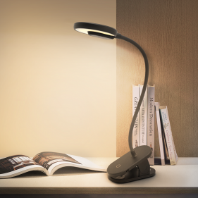 Obrázok pre Nabíjateľná LED stolná flexibilná lampa 3W/210lm , Neutrálna biela s klipom