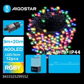 Obrázok pre LED Vianočné osvetlenie - reťaz, 400 diód, 20m, IP44, 230V - Multicolor - 8 módov svietenia