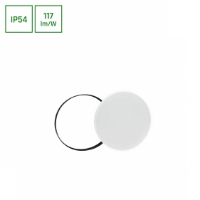 Obrázok pre Vodeodolný Led Ceiling kruhový biely/čierny NYMPHEA 24W/2800lm 320mm , IP54 , Neutrálna biela