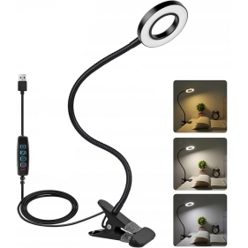 Obrázok pre LED stolná lampa flexibilná CIRCLO 7W/270lm čierna s klipom