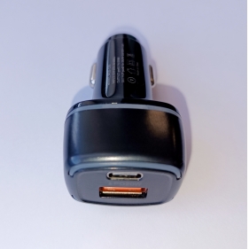 Obrázok pre Adaptér do automobilových zapaľovačov, autonabíjačka, 1x USB/1xPD 20W, Čierna