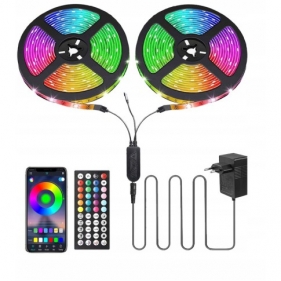 Obrázok pre SMART KOMPLET RGB LED pás prachuvzdorný IP20 , RGBled5050 - 2x5m + zásuvkový napájací zdroj 12V , 2A + music ovládanie