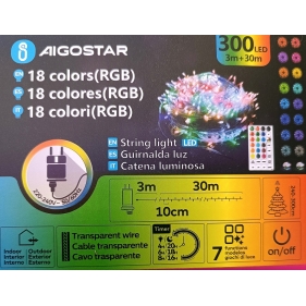 Obrázok pre LED Vianočné osvetlenie - reťaz, 300 diód, 30m, IP44, 230V - Multicolor s diaľkovým ovládaním