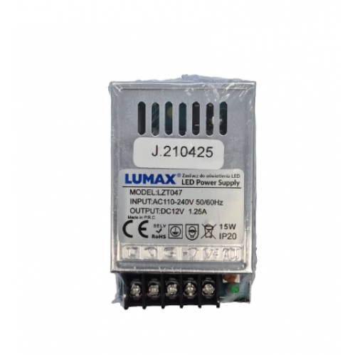 Obrázok pre Prachuvzdorný napájací zdroj pre LED pásy - 12V/15W , IP20