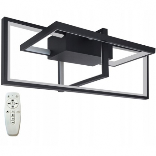 Obrázok pre LED MONZA 2 Prisadený luster 45W/230V/Čierna + diaľkové ovládanie