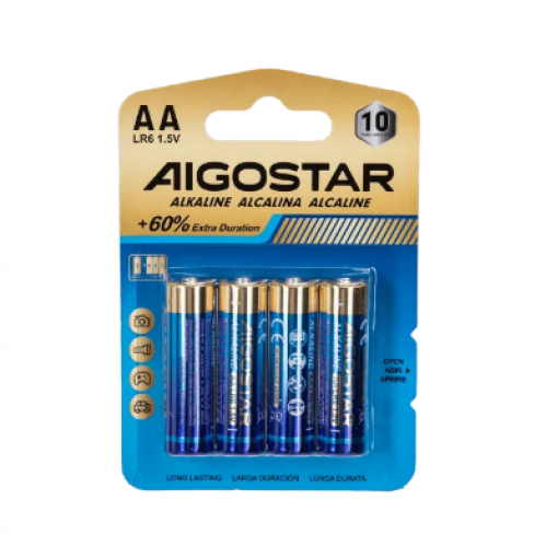 Obrázok pre Sada 4ks alkalických batérií Aigostar AA LR6 1,5V