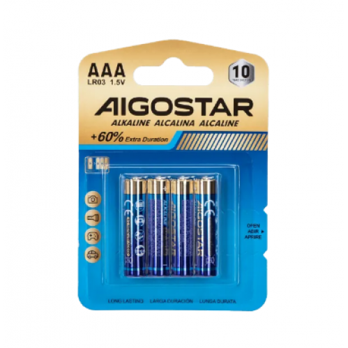 Obrázok pre Sada 4ks alkalických batérií Aigostar AAA LR03 1,5V
