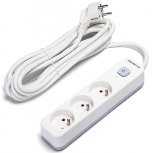 Obrázok pre Predlžovací kábel - predlžovačka , 3-zásuvková , 5m , s vypínačom 