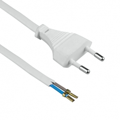 Obrázok pre Prívodný kábel s vidlicou 2x0.75mm² 1,8M, Biely