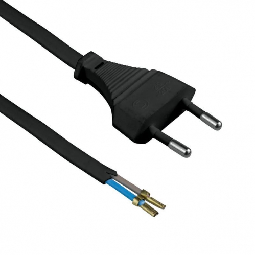 Obrázok pre DPM Prívodný kábel s vidlicou 2x0.75mm² 1,8M, Čierny