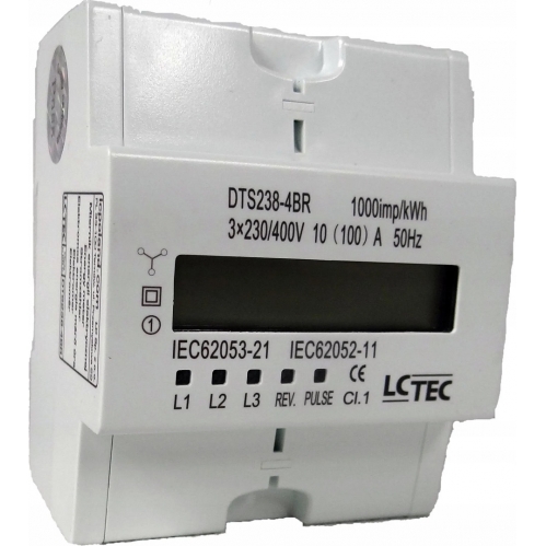 Obrázok pre Digitálny merač spotreby elektrickej energie na DIN lištu , 4M 3P 230V/400V 10A/100A