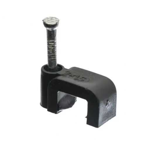 Obrázok pre Úchyt na kábel 2x1,5 plochý čierny 100ks