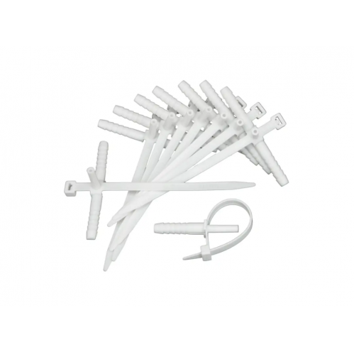 Obrázok pre Úchyt na kábel pásikový biely, 6mm 50ks
