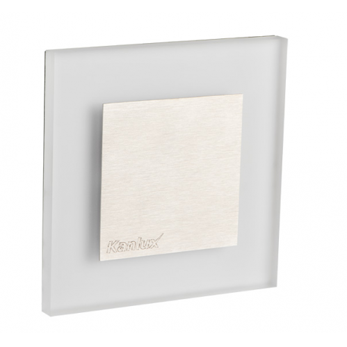 Obrázok pre Schodové svietidlo štvorcové KANLUX APUS 0,8W/15lm , brúsené striebro , 12V DC , studená biela