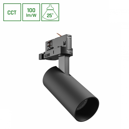 Obrázok pre LED svietidlo 3-fázové pre koľajnicové systémy ANDROMEDA PRIME čierne, 8W/800lm, CCT