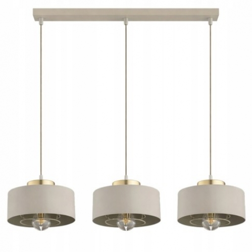 Obrázok pre SISU ECRU Závesný luster 3xE27/230V/Cappuciino+Zlatá