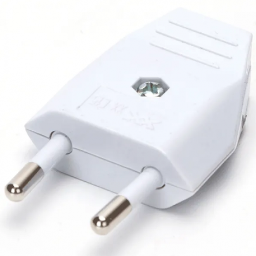 Obrázok pre Spojovacia zástrčka, vidlica na kábel plochá 230V biela