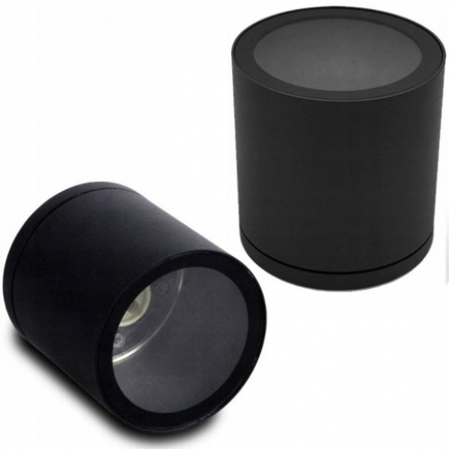 Obrázok pre Stropné bodové prisadené svietidlo VALSEA 1xGU10 valcové IP44 (čierna pieskovaná)