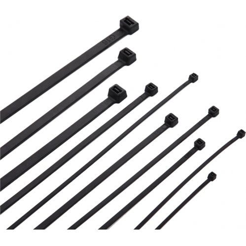 Obrázok pre Sťahovacie pásky, riteny 150x3,6mm, Čierne - 100kusov