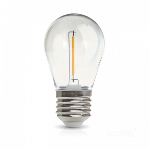 Obrázok pre LED žiarovka E27 1W/50lm , ST45 LED vlákno, Teplá biela