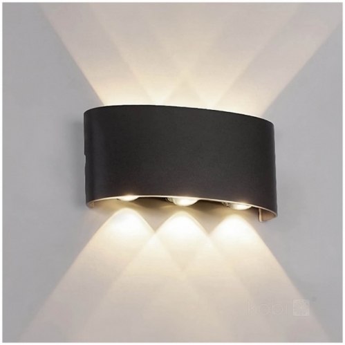 Obrázok pre Nástenné vonkajšie svietidlo LUMEPRA 6W/480lm , IP54 , čierna, Neutrálna biela