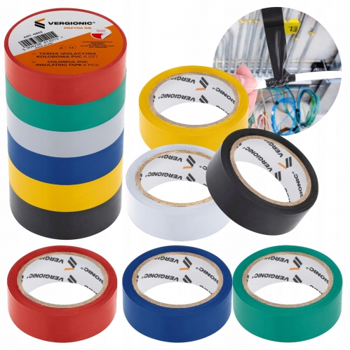 Obrázok pre Sada 6ks Izolačná páska PVC 17mm x 6m, farebné