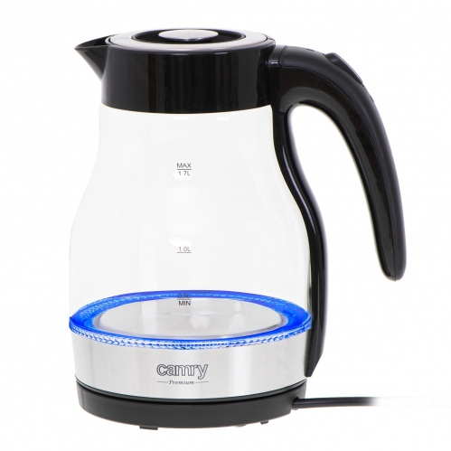 Obrázok pre Rýchlovarná sklenená kanvica - 1,7L , sklo,čierna - 2200W