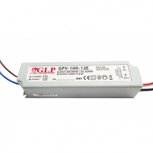 Obrázok pre GLP Vodeodolný napájací zdroj pre Led pásy - 12V/100W , IP67