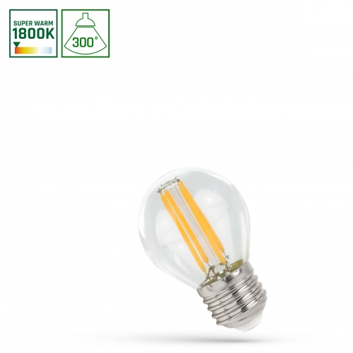 Obrázok pre LED žiarovka E27 4W/340lm , G45 LED vlákno, Teplá biela