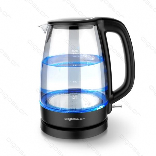 Obrázok pre Rýchlovarná sklenená kanvica - 1,7L , čierna - 2200W