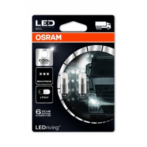 Obrázok pre OSRAM LED Autožiarovka 3924CW-02B - Ba9s  , T4W , 1W/24V , studená biela , 2ks v balení