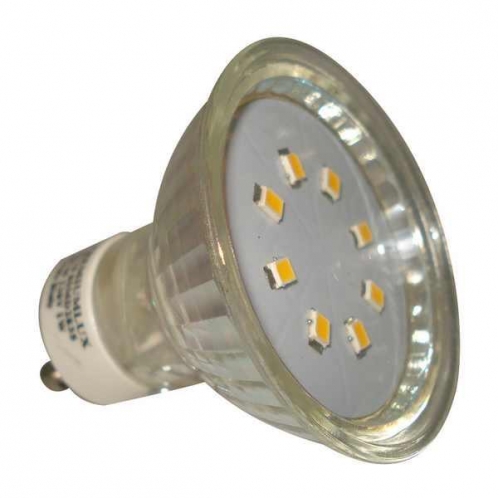 Obrázok pre LED žiarovka GU10 1W/90lm , 8SMD2835 , IP44 , červená = 9W