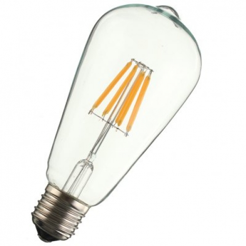 Obrázok pre LED žiarovka Vintage E27 8W/800lm , ST64 8x LED vlákno , teplá = 80W