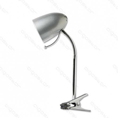 Obrázok pre LED stolná flexibilná lampa PLATA E27 strieborná s klipom