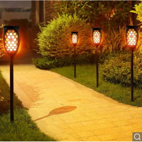 Obrázok pre Solárna LED fakľa LifeLike Flame 4 , záhradná lampa živý plameň s tromi módmi svietenia