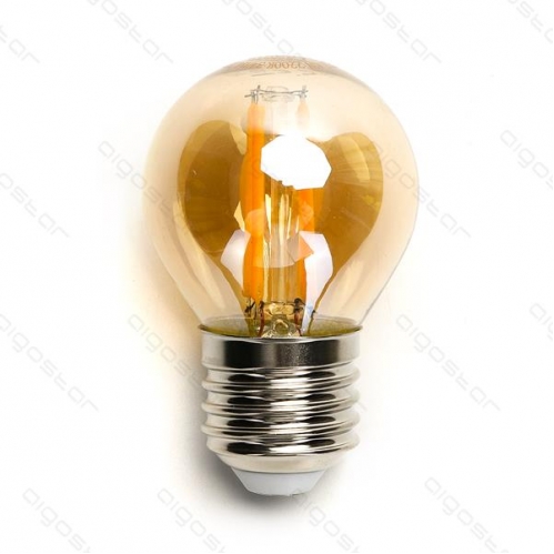Obrázok pre LED žiarovka E27 4W/420lm , glóbus G45 LED vlákno AMBER , Teplá biela