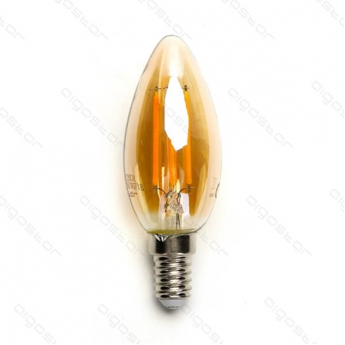 Obrázok pre LED žiarovka E14 4W/420lm , svieca LED vlákno AMBER , Teplá biela