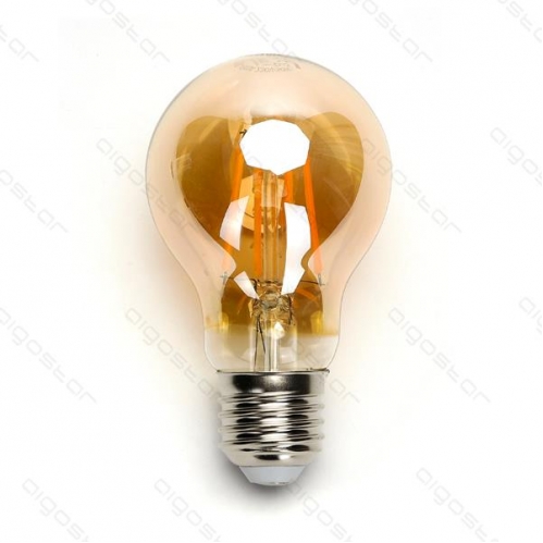 Obrázok pre LED žiarovka E27 4W/440lm , A60 LED vlákno AMBER , Teplá biela