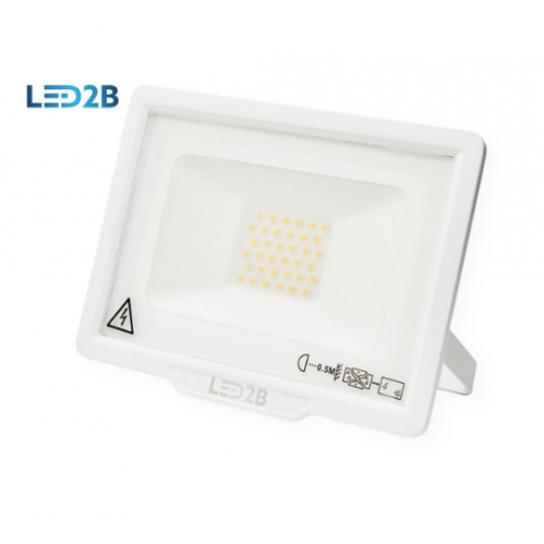 Obrázok pre KOBI LED reflektor LED2B 30W/2400lm , SLIM , biely , IP65 , bez senzora , Studená biela