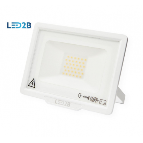 Obrázok pre KOBI LED reflektor LED2B 30W/2400lm , SLIM , biely , IP65 , bez senzora , Teplá biela