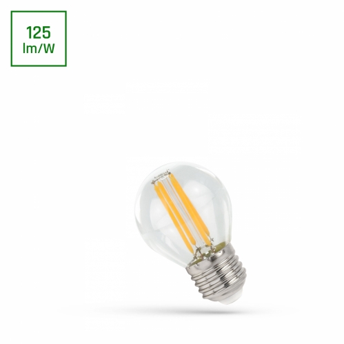 Obrázok pre LED žiarovka E27 4W/500lm , glóbus LED vlákno , Teplá biela