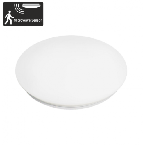 Obrázok pre Led Ceiling vodeodolný kruhový biely 12W/840lm 330mm , IP44 , s mikrovlnným senzorom , Neutrálna biela