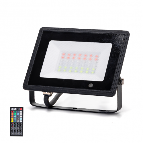 Obrázok pre LED reflektor 30W , bez senzora , RGB s diaľkovým ovládaním