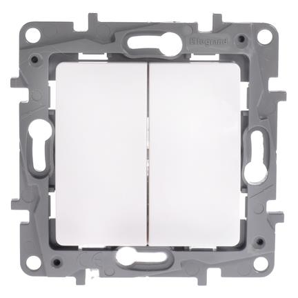 Pack 3 Interrupteurs Legrand Niloé Step - Couleur Aluminium, 10A, Bornes Automatiques, Encastrable